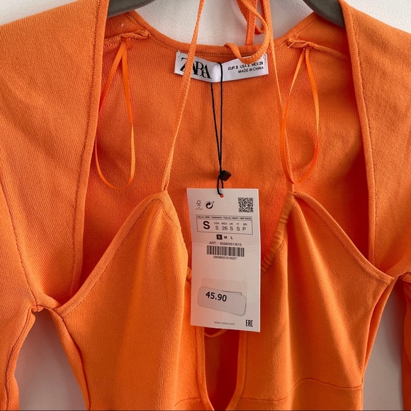 ZARA CUT OUT KNIT BODYSUIT Size Small - Picture 7 of 8